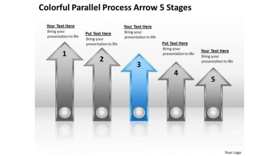 PowerPoint Circular Arrows Colorful Parallel Process 5 Stages Template PowerPoint Circular Arrows Colorful Parallel Process 5 Stages Template