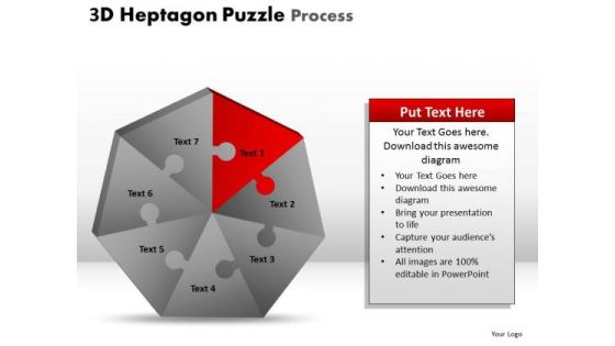 PowerPoint Design Editable Heptagon Puzzle Ppt Layout