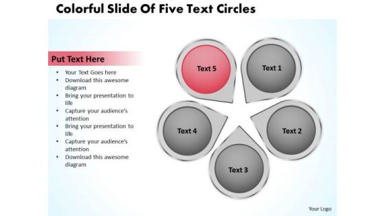 PowerPoint Graphics Business Colorful Slide Of Five Text Circles Slides PowerPoint Graphics Business Colorful Slide Of Five Text Circles Slides