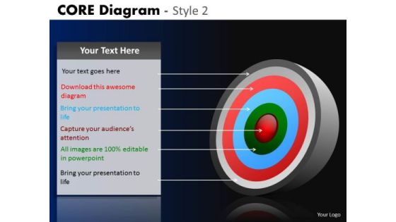 PowerPoint Presentation Business Strategy Goals Core Diagram Ppt Themes