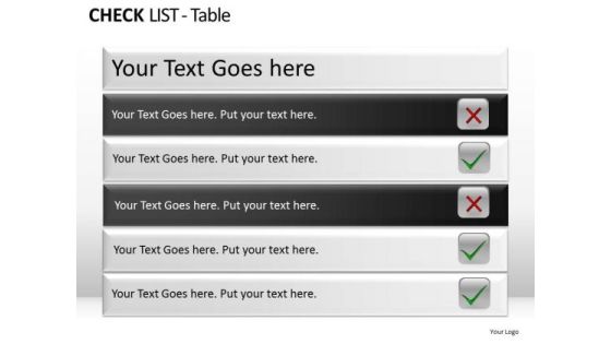 PowerPoint Presentation Strategy Check List Table Ppt Themes PowerPoint Presentation Strategy Check List Table Ppt Themes