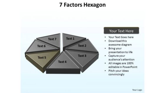 PowerPoint Process Growth Hexagon Ppt Template