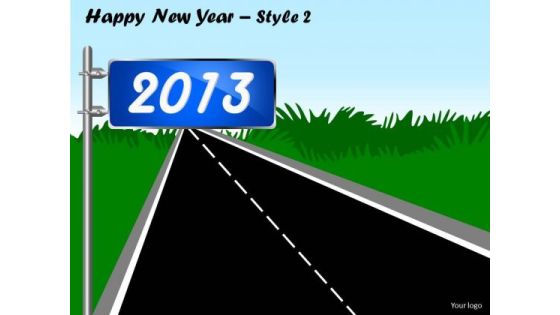 PowerPoint Road To 2013 Happy New Year Ppt Slide Templates