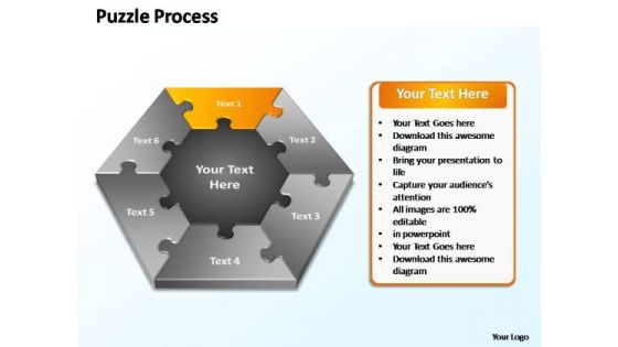 PowerPoint Slide Company Puzzle Process Ppt Slides