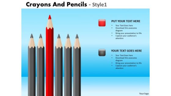 PowerPoint Slide Corporate Education Crayons And Pencils Ppt Theme