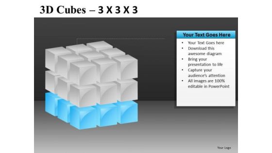 PowerPoint Slide With Bottom Layer Of Cube PowerPoint Slide With Bottom Layer Of Cube
