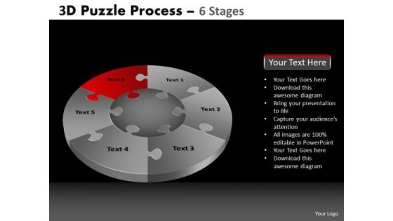 PowerPoint Slidelayout Teamwork Pie Chart Puzzle Process Ppt Process