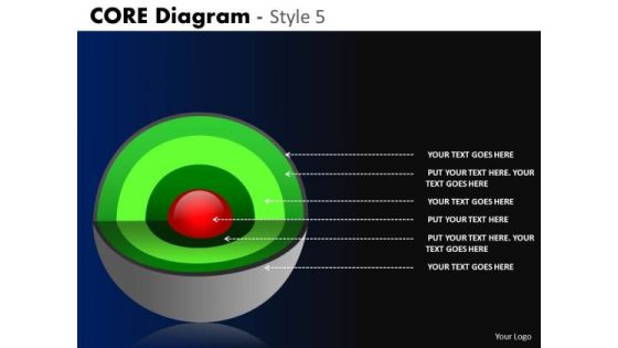 PowerPoint Slides Business Strategy Targets Core Diagram Ppt Layout