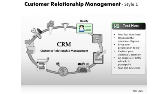 PowerPoint Slides Customer Relationship Management Process Ppt Designs