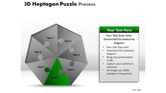 PowerPoint Slides Graphic Heptagon Puzzle Ppt Template