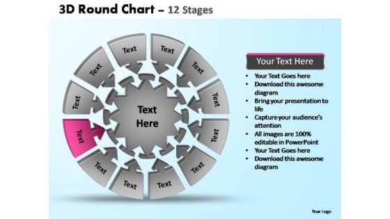 PowerPoint Slides Sales Pie Chart With Arrows Ppt Design Slides