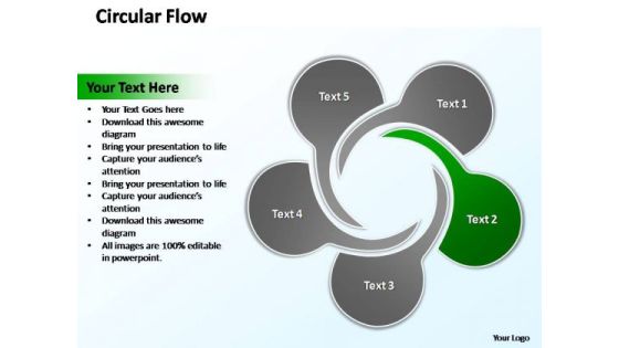PowerPoint Template Chart Circular Flow Ppt Slide