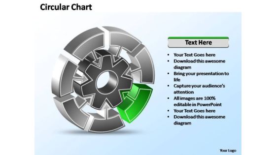 PowerPoint Template Editable Interconnected Circular Chart Ppt Slide