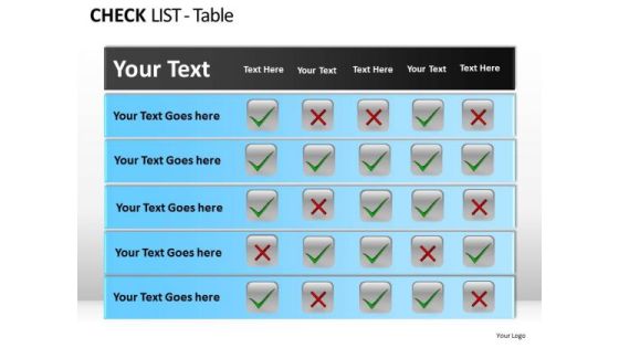 PowerPoint Template Success Check List Table Ppt Themes PowerPoint Template Success Check List Table Ppt Themes
