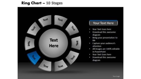 PowerPoint Template Teamwork Donut With Core Ppt Slide