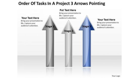 PowerPoint Templates Arrows Of Tasks Project 3 Pointing Ppt