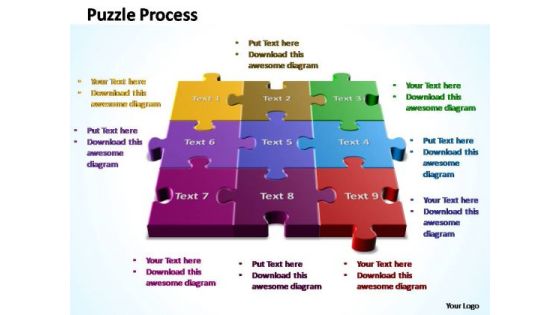 PowerPoint Templates Chart 3d Puzzle Process Ppt Slide