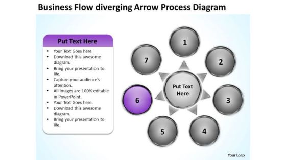 PowerPoint Theme Flow Diverging Arrow Process Diagram Cycle Spoke Network Slides PowerPoint Theme Flow Diverging Arrow Process Diagram Cycle Spoke Network Slides