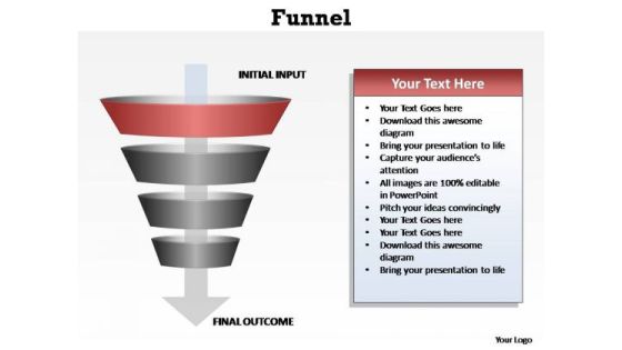 PowerPoint Theme Success Four Levels Of Filter Ppt Backgrounds