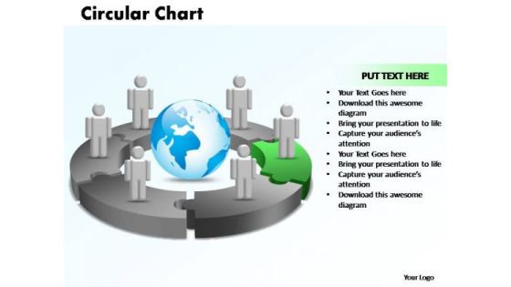 PowerPoint Themes Circular Chart With Globe Ppt Theme