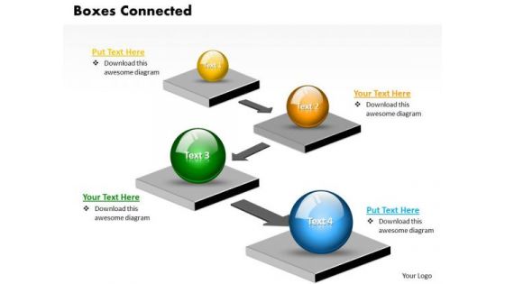 Ppt 3d Boxes Lotus Connections With Arrows PowerPoint Linear Process Templates