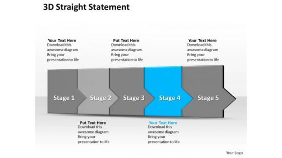 Ppt 3d Straight Description To Prohibt Business Losses Five Steps PowerPoint Templates