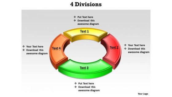 Ppt 4 Colorful PowerPoint Background Divisions Forming Circle Templates