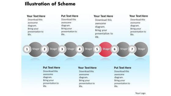 Ppt Continual Illustration Of Scheme Using 7 State Diagram PowerPoint Templates
