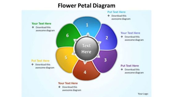 Ppt Flower Petal Swim Lane Diagram PowerPoint Template Editable Maps Templates