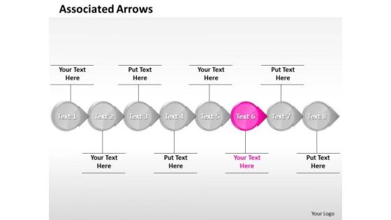 Ppt Intertwined Circular Arrows Straight Line 8 Stages Pink PowerPoint Templates