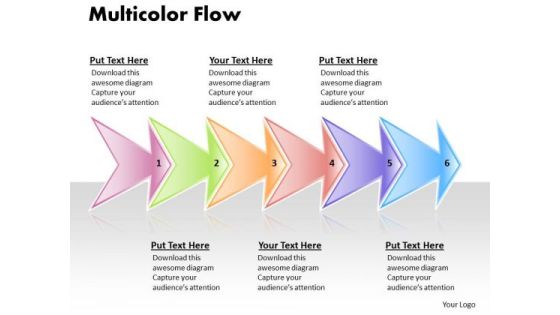 Ppt Linear Demo Create Flow Chart PowerPoint 6 Phase Diagram Style 1 Templates