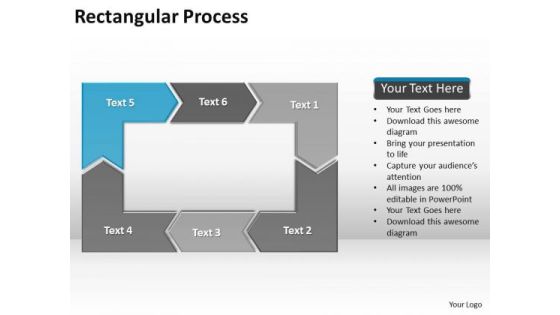 Ppt Reinforcing Blue Arrow Rectangular Process Diagram PowerPoint Free Templates