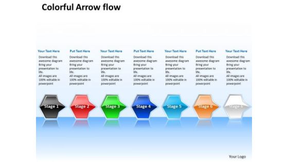 Ppt Sequential Flow Of Octagonal Shapes Arrows PowerPoint 7 State Diagram Templates