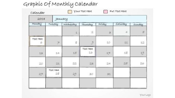 Ppt Slide Graphic Of Monthly Calendar Marketing Plan