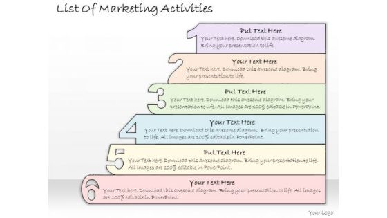 Ppt Slide List Of Marketing Activities Business Plan Ppt Slide List Of Marketing Activities Business Plan