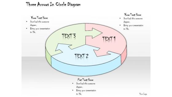 Ppt Slide Three Arrows In Circle Diagram Sales Plan