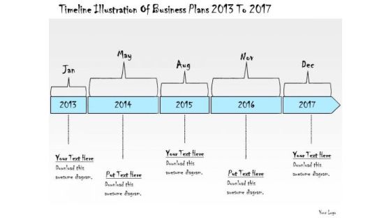 Ppt Slide Timeline Illustration Of Business Plans 2013 To 2017