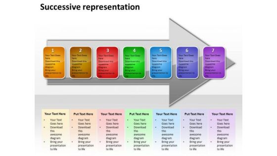 Ppt Successive Representation Of 7 Stages An Arrow PowerPoint Templates