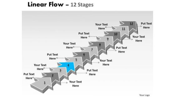 Ppt Template 12 Power Point Stage Linear Arrows To Create Sales Plan 5 Design