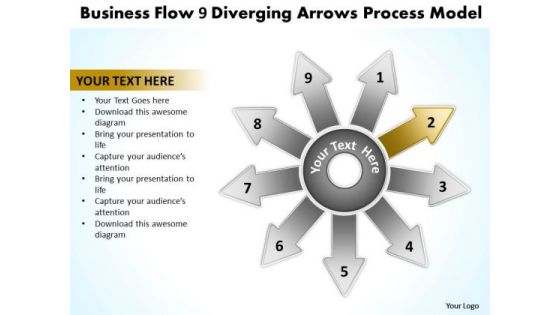 Presentation Flow 9 Diverging Arrows Process Model Cycle Diagram PowerPoint Templates Presentation Flow 9 Diverging Arrows Process Model Cycle Diagram PowerPoint Templates