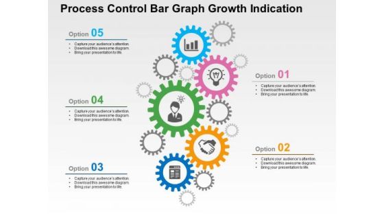 Process Control Bar Graph Growth Indication PowerPoint Template