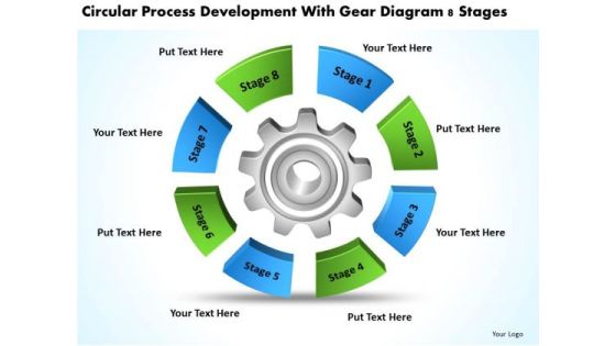 Process Development With Gear Diagram 8 Stages Business Plans PowerPoint Slides Process Development With Gear Diagram 8 Stages Business Plans PowerPoint Slides