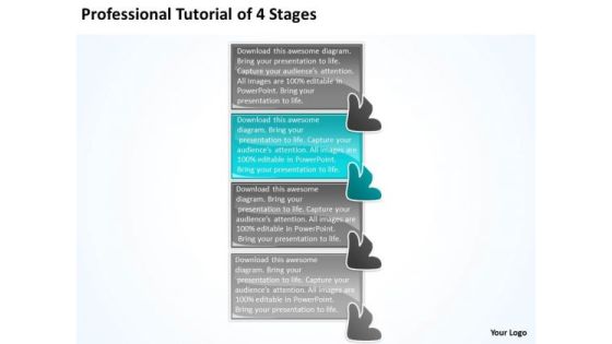 Professional Tutorial 4 Stages Online Flowchart Maker PowerPoint Templates