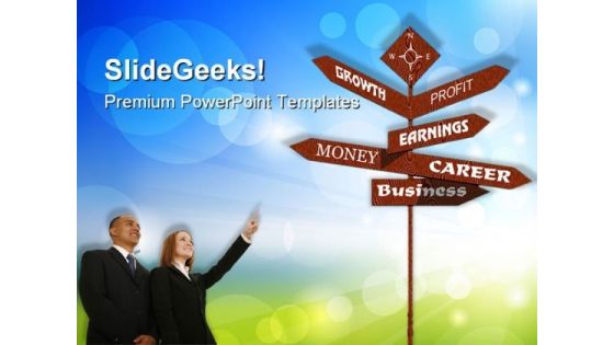 Profit Money Signpost Business PowerPoint Templates And PowerPoint Backgrounds 0811 Profit Money Signpost Business PowerPoint Templates And PowerPoint Backgrounds 0811