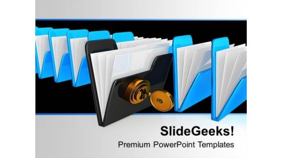 Protecting The Data Folder Security PowerPoint Templates Ppt Backgrounds For Slides 0113