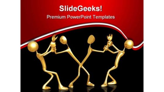 Pulled Apart Metaphor PowerPoint Themes And PowerPoint Slides 0811
