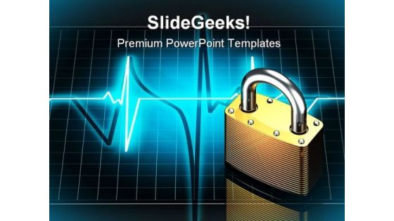 Pulse With Lock Security PowerPoint Backgrounds And Templates 0111 Pulse With Lock Security PowerPoint Backgrounds And Templates 0111