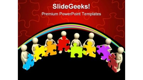 Puppets Holding Puzzles Business PowerPoint Templates And PowerPoint Backgrounds 0611 Puppets Holding Puzzles Business PowerPoint Templates And PowerPoint Backgrounds 0611