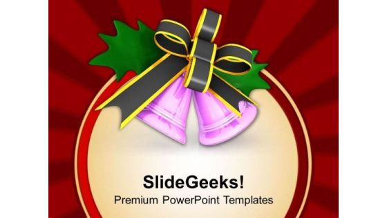 Purple Jingle Bells With Grey Bow PowerPoint Templates Ppt Backgrounds For Slides 1212 Purple Jingle Bells With Grey Bow PowerPoint Templates Ppt Backgrounds For Slides 1212