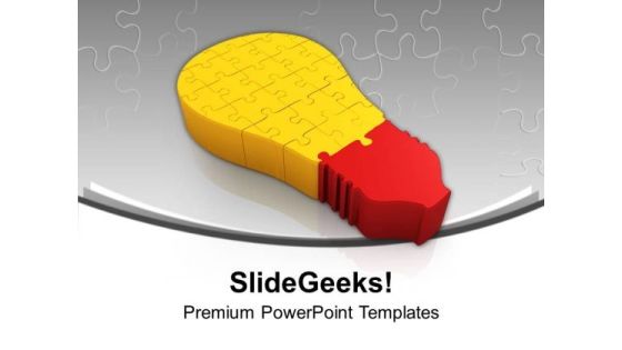 Puzzle Bulb For Business Solution PowerPoint Templates Ppt Backgrounds For Slides 0613 Puzzle Bulb For Business Solution PowerPoint Templates Ppt Backgrounds For Slides 0613